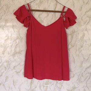Size L Candies pink tank with off shoulder sleeves